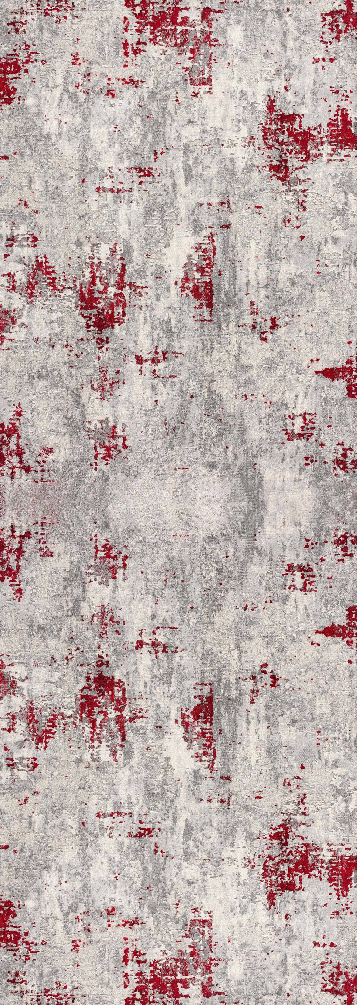 Elara Abstract Contemporary Red and Grey Indoor Rug