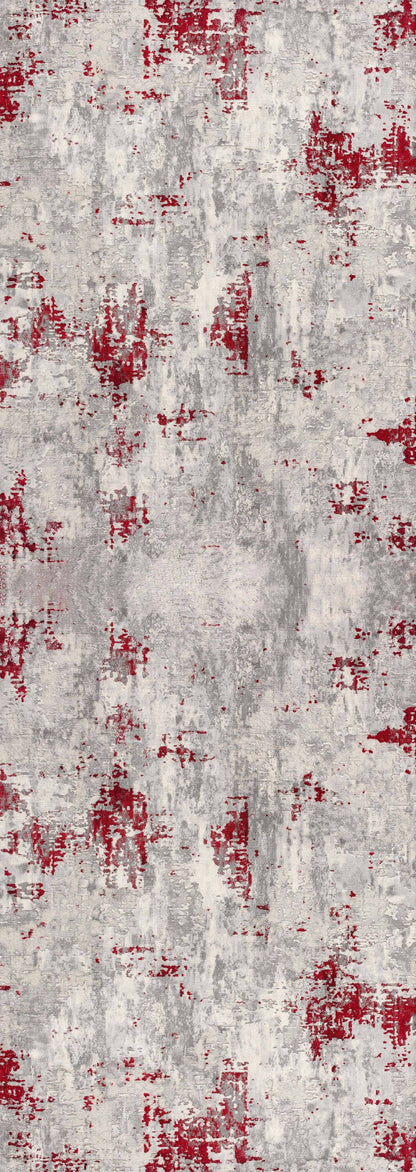 Elara Abstract Contemporary Red and Grey Indoor Rug