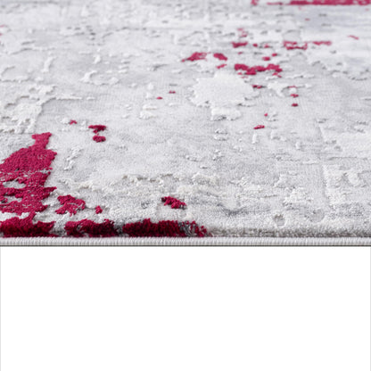 Elara Abstract Contemporary Red and Grey Indoor Rug