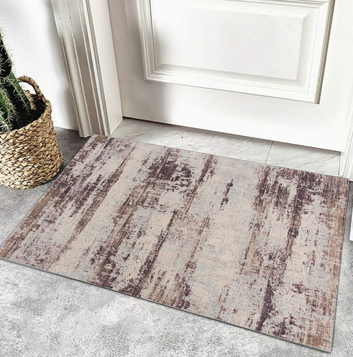 Terrana Abstract Contemporary Violet and Beige Indoor Rug-17