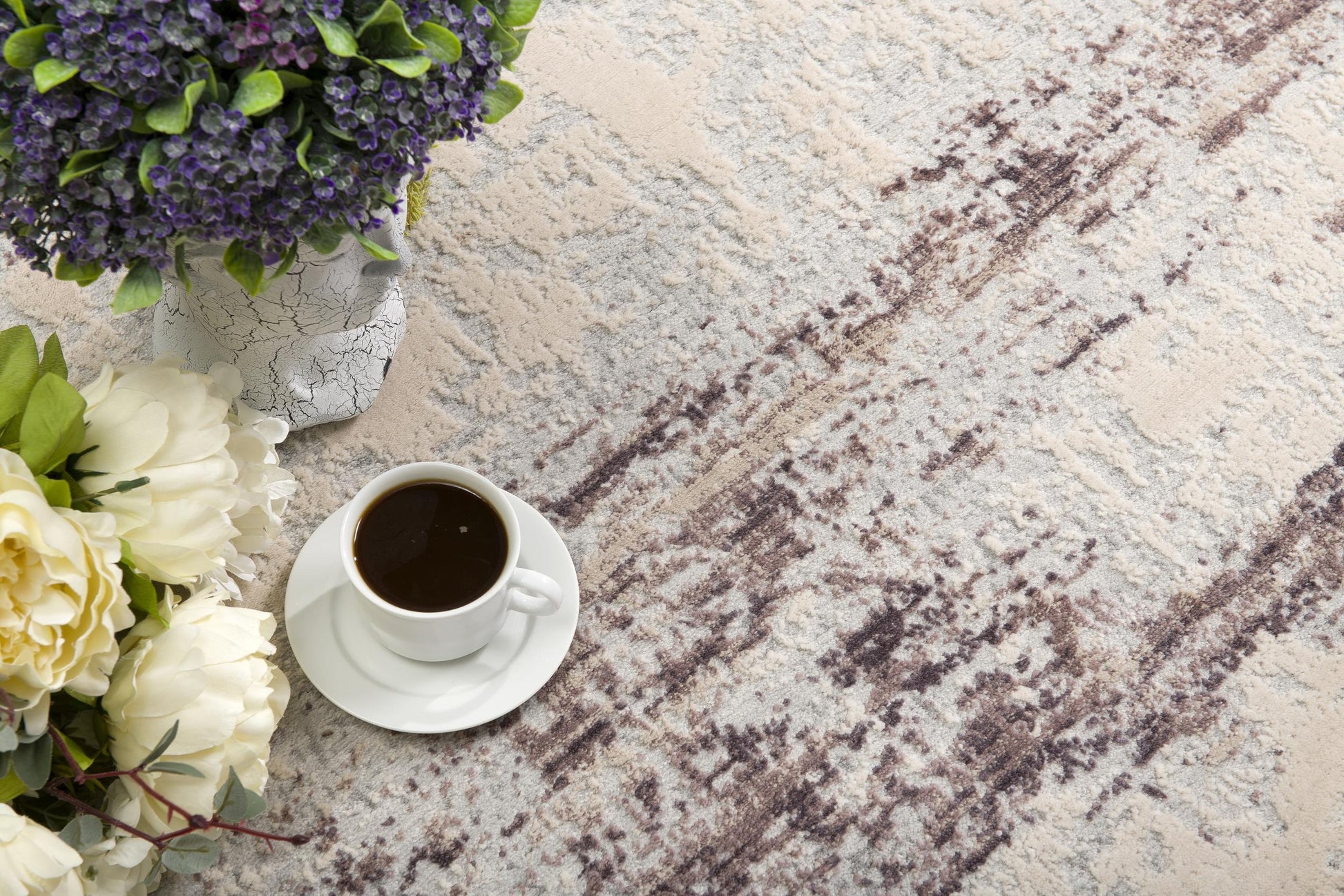 Terrana Abstract Contemporary Violet and Beige Indoor Rug-14