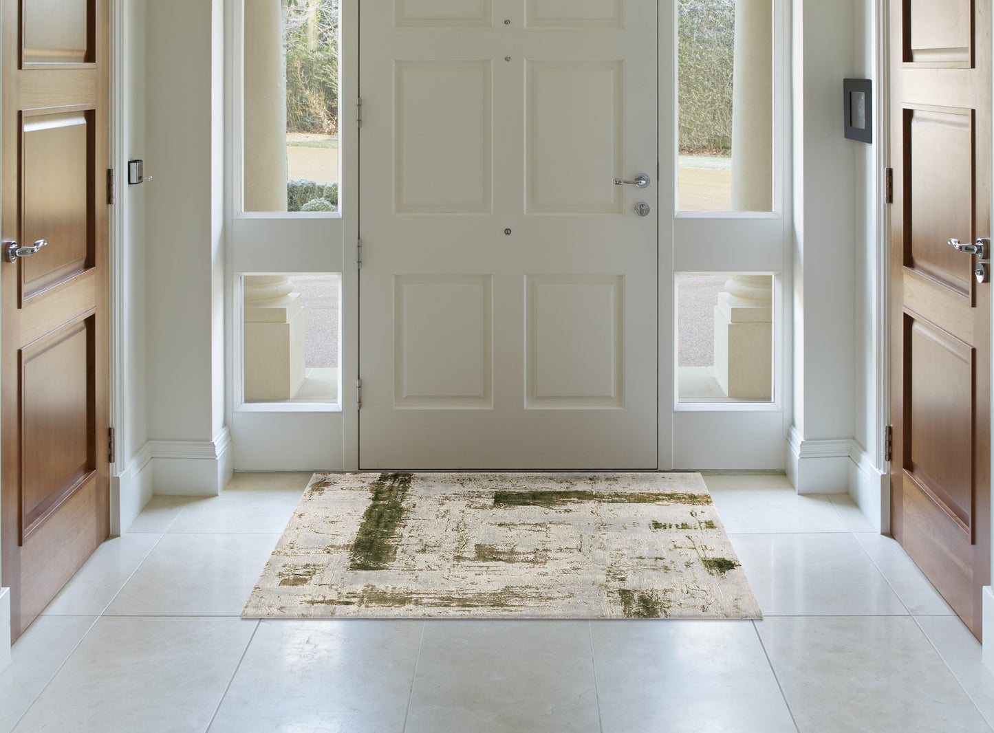 Silvan Abstract Contemporary Green and Beige Indoor Rug-21