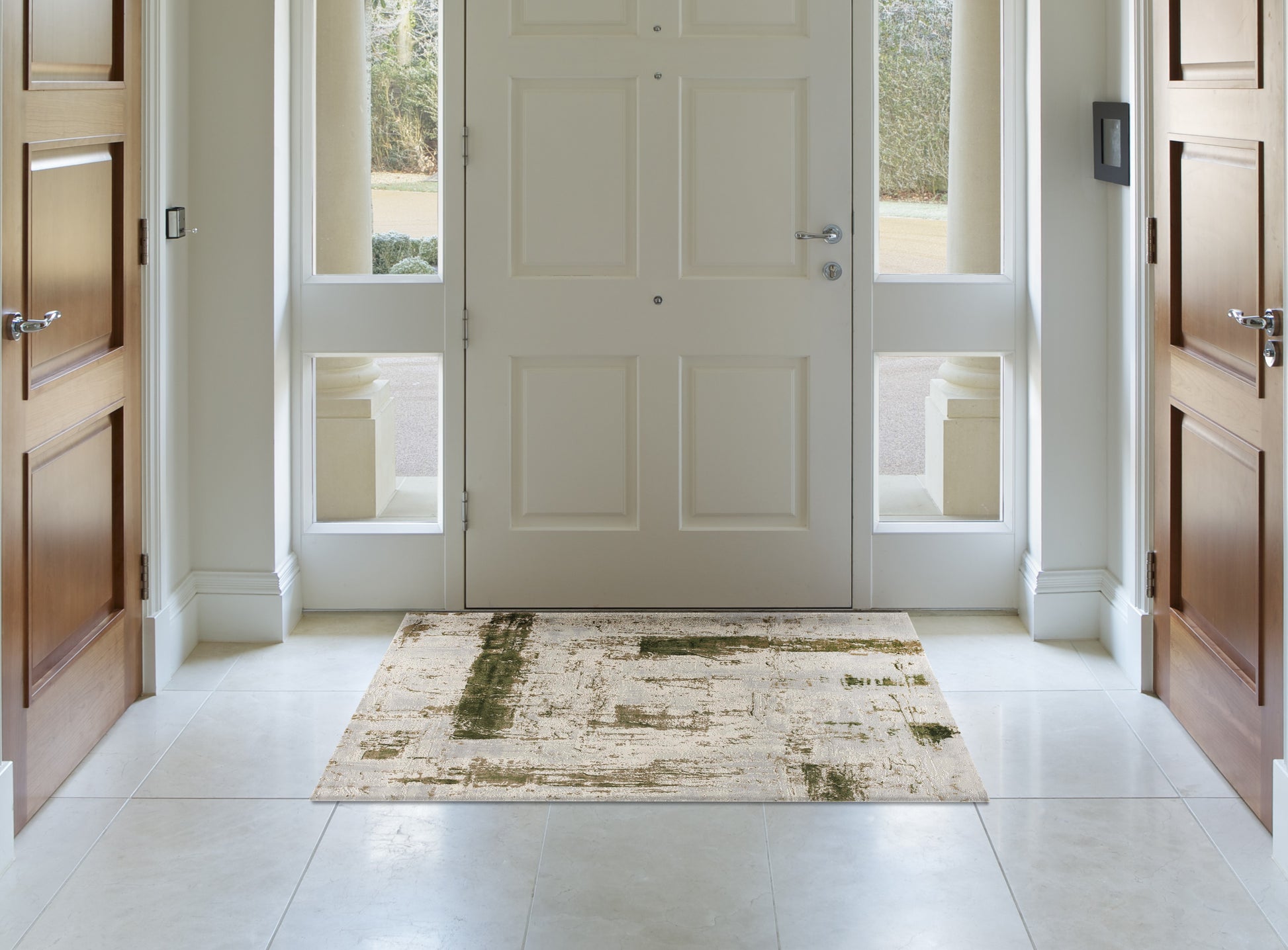 Silvan Abstract Contemporary Green and Beige Indoor Rug-21
