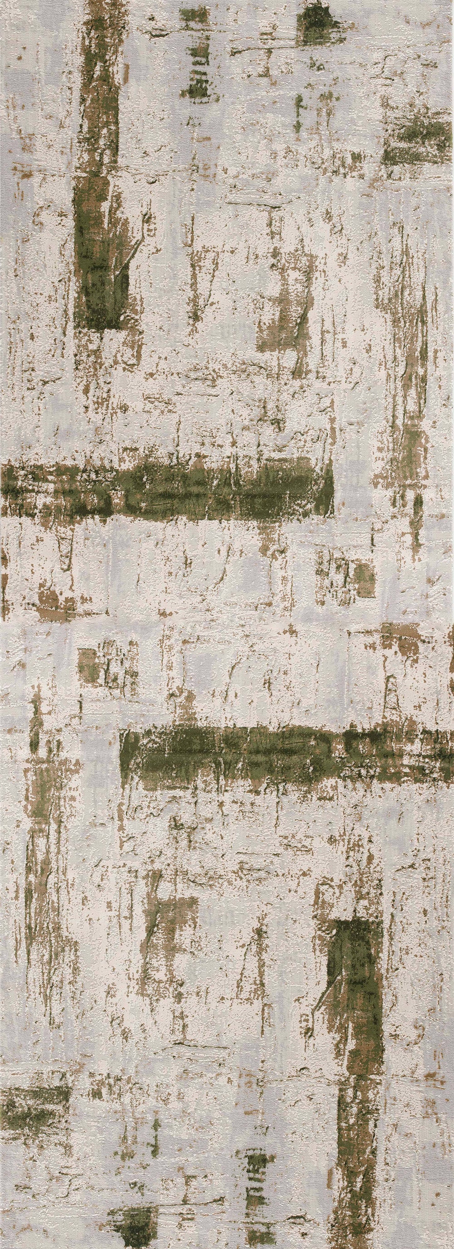 Silvan Abstract Contemporary Green and Beige Indoor Rug-12