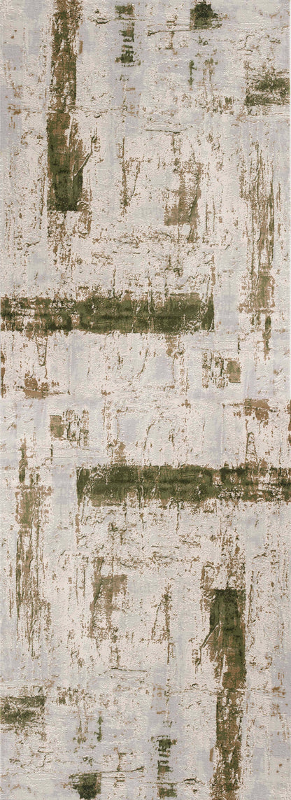 Silvan Abstract Contemporary Green and Beige Indoor Rug-12