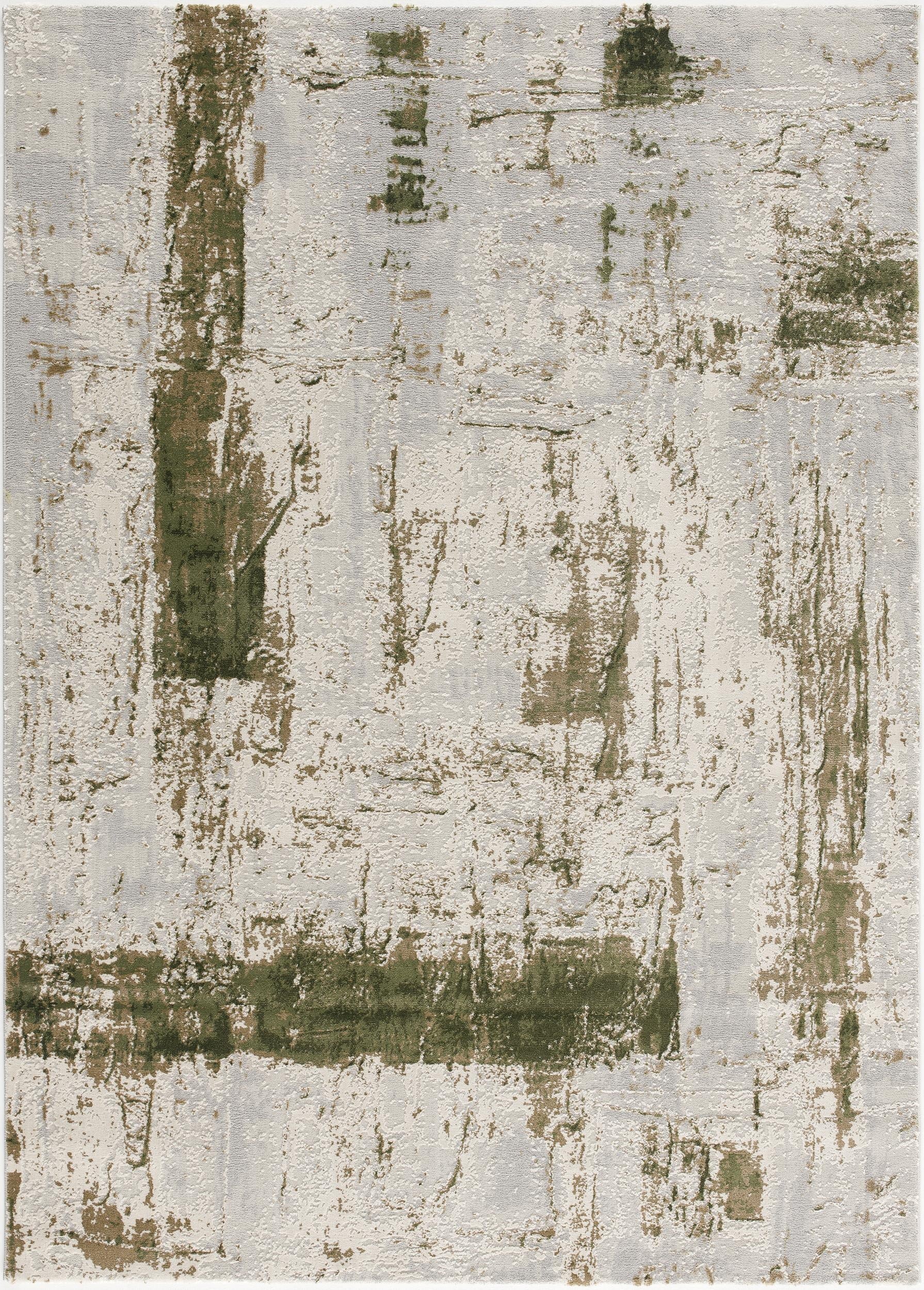 Silvan Abstract Contemporary Green and Beige Indoor Rug-19