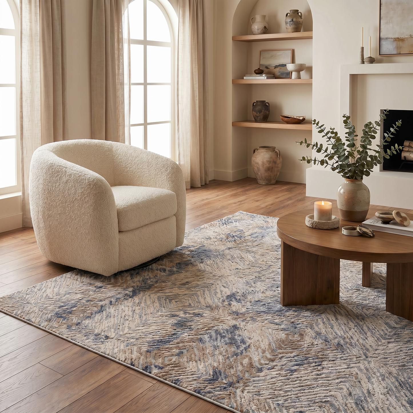 Marisol Abstract Transitional Navy Indoor Rug