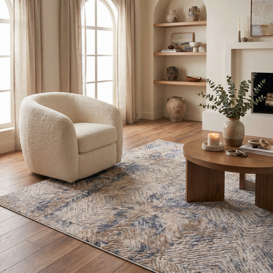Marisol Abstract Transitional Navy Indoor Rug