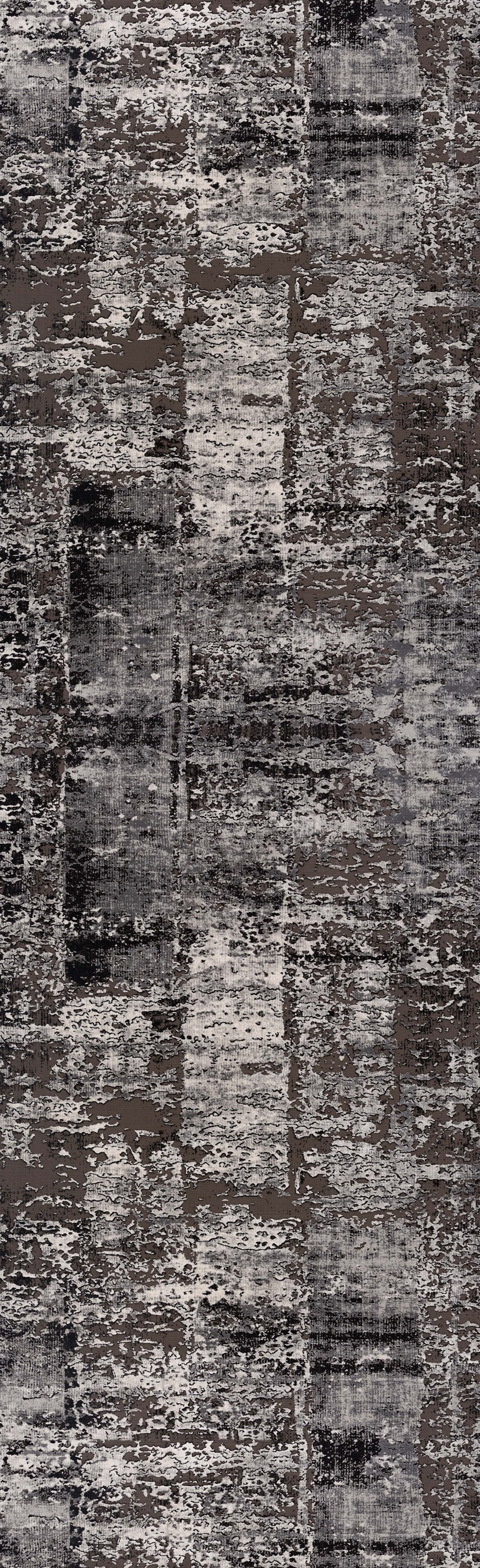 Obsidian Abstract Contemporary Grey and Black Indoor Rug