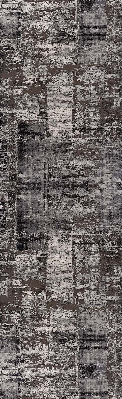 Obsidian Abstract Contemporary Grey and Black Indoor Rug