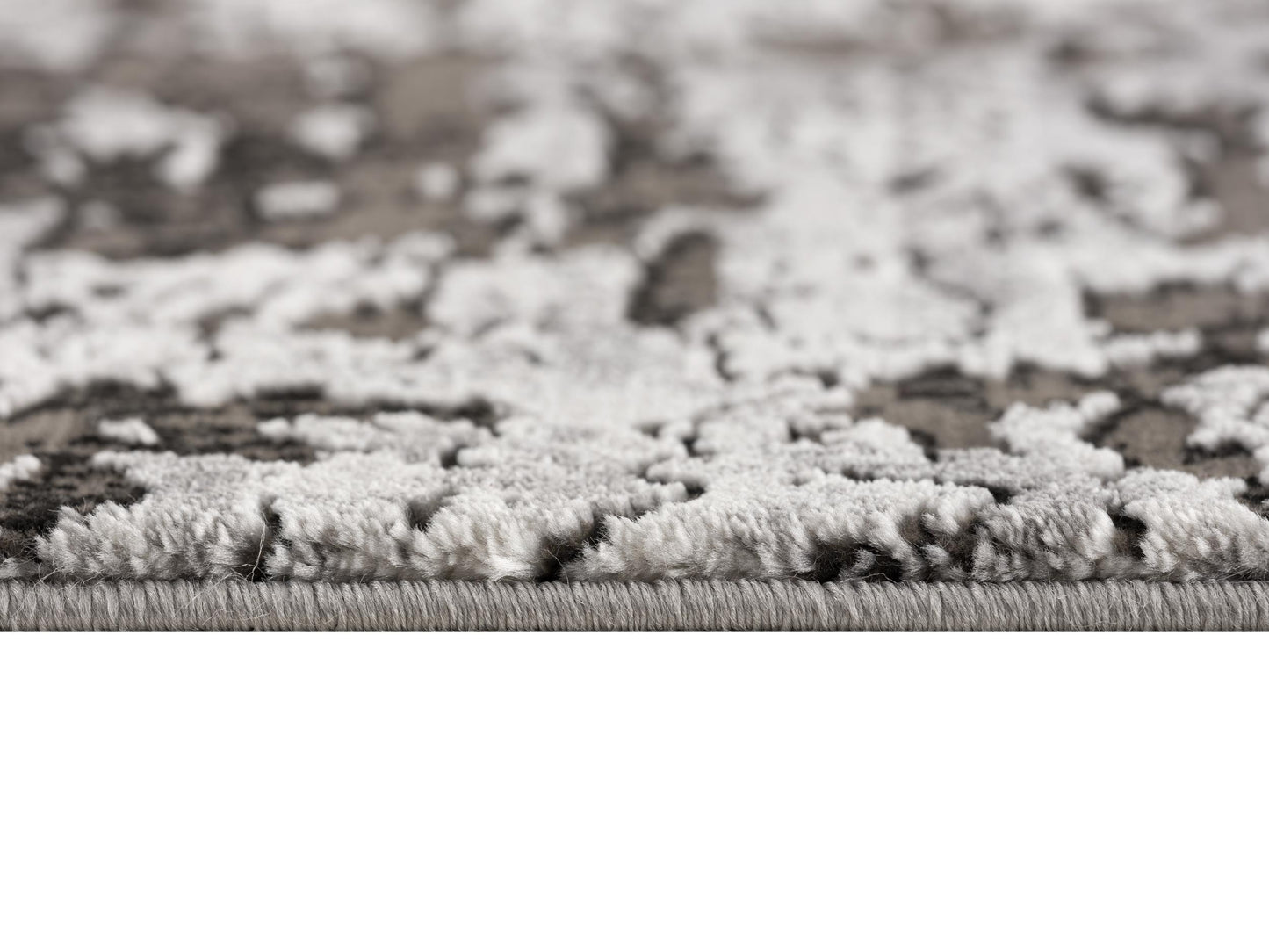 Obsidian Abstract Contemporary Grey and Black Indoor Rug