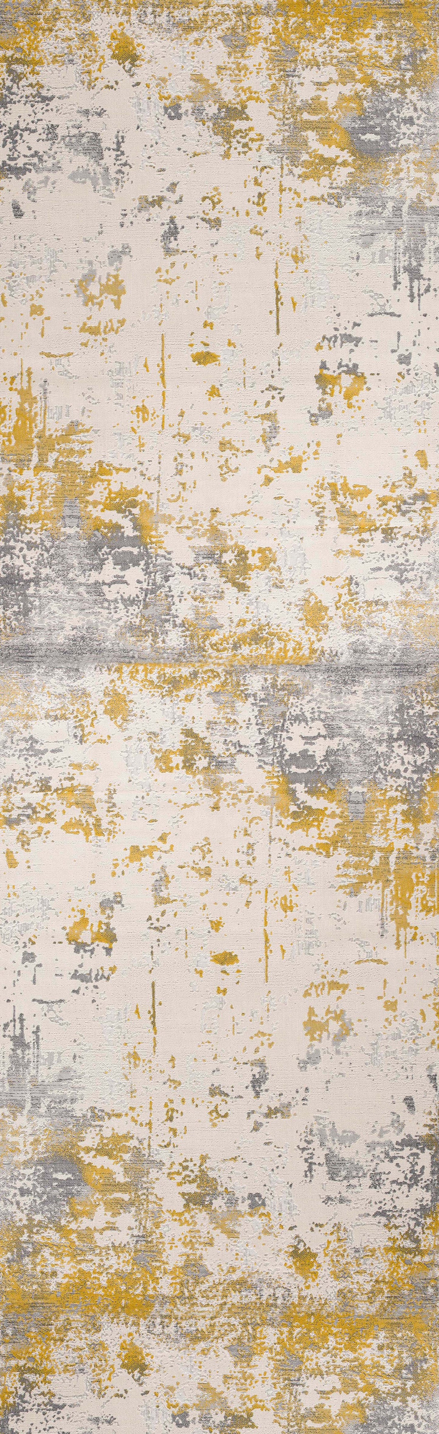 Solenne Abstract Contemporary Gold Indoor Rug