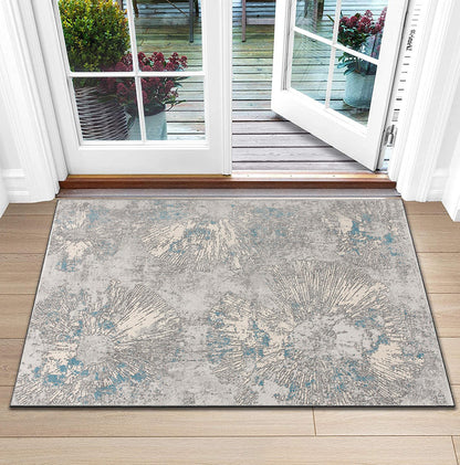 Zephira Abstract Contemporary Blue Indoor Rug