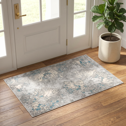 Zephira Abstract Contemporary Blue Indoor Rug