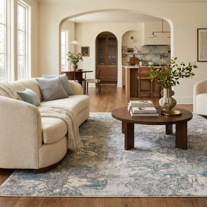 Zephira Abstract Contemporary Blue Indoor Rug