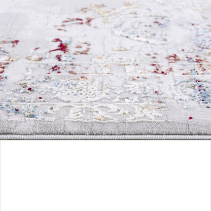 Seraphin Abstract Contemporary Grey and Red Indoor Rug