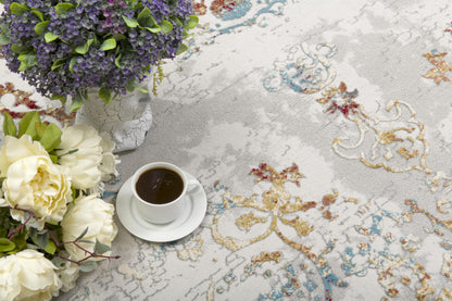 Seraphin Abstract Contemporary Grey and Red Indoor Rug