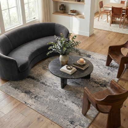 Cendro Abstract Contemporary Grey and Beige Indoor Rug
