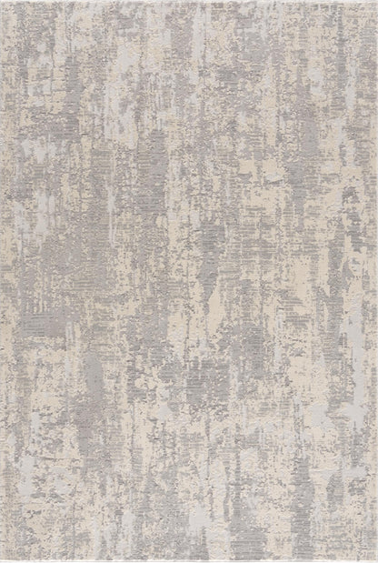 Tranquil Abstract Contemporary Grey and Beige Indoor Rug