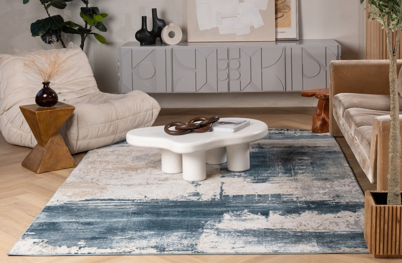 Terano Abstract Contemporary Blue Indoor Rug