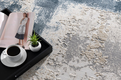 Terano Abstract Contemporary Blue Indoor Rug