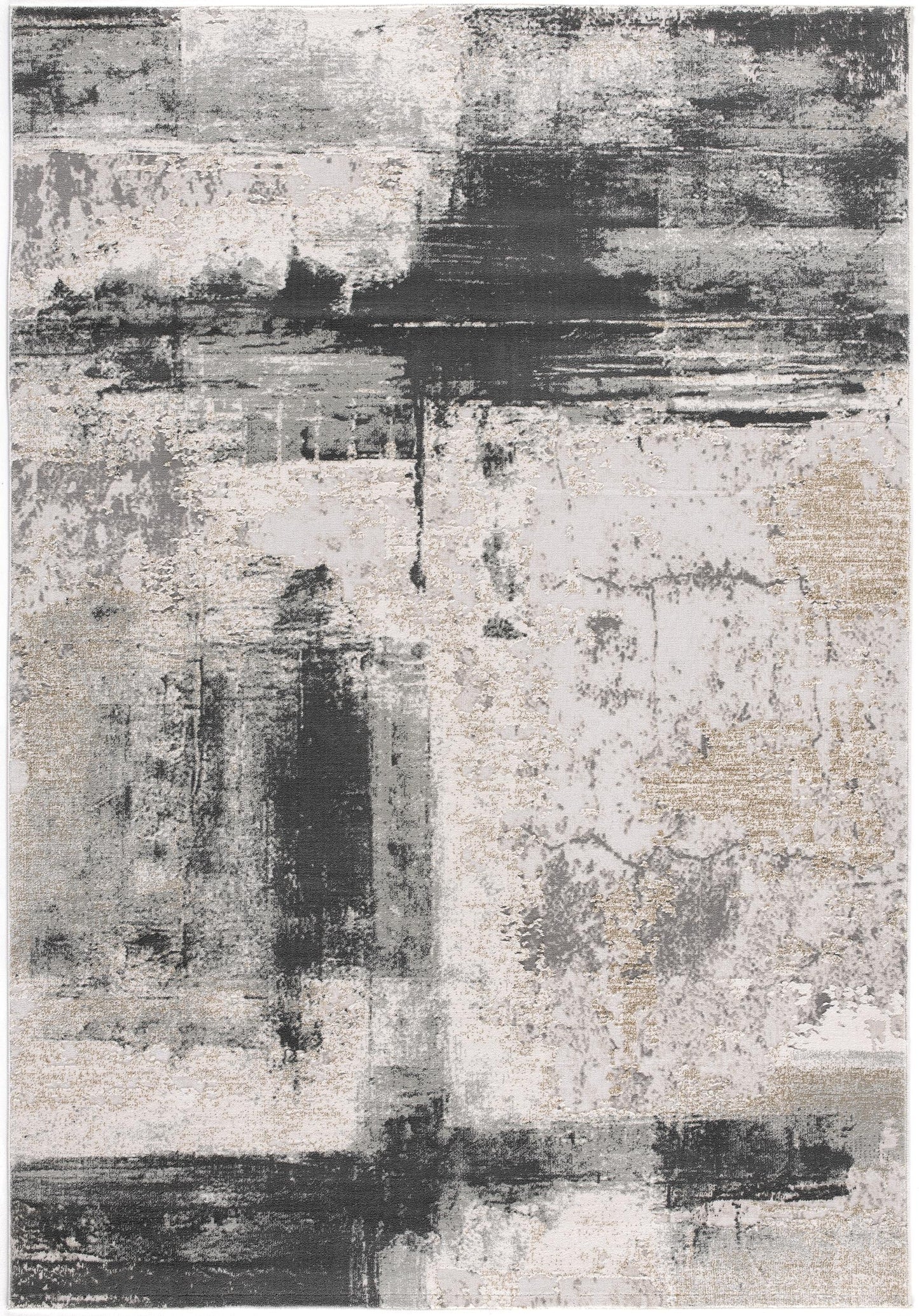 Terano Abstract Contemporary Grey and Beige Indoor Rug-3