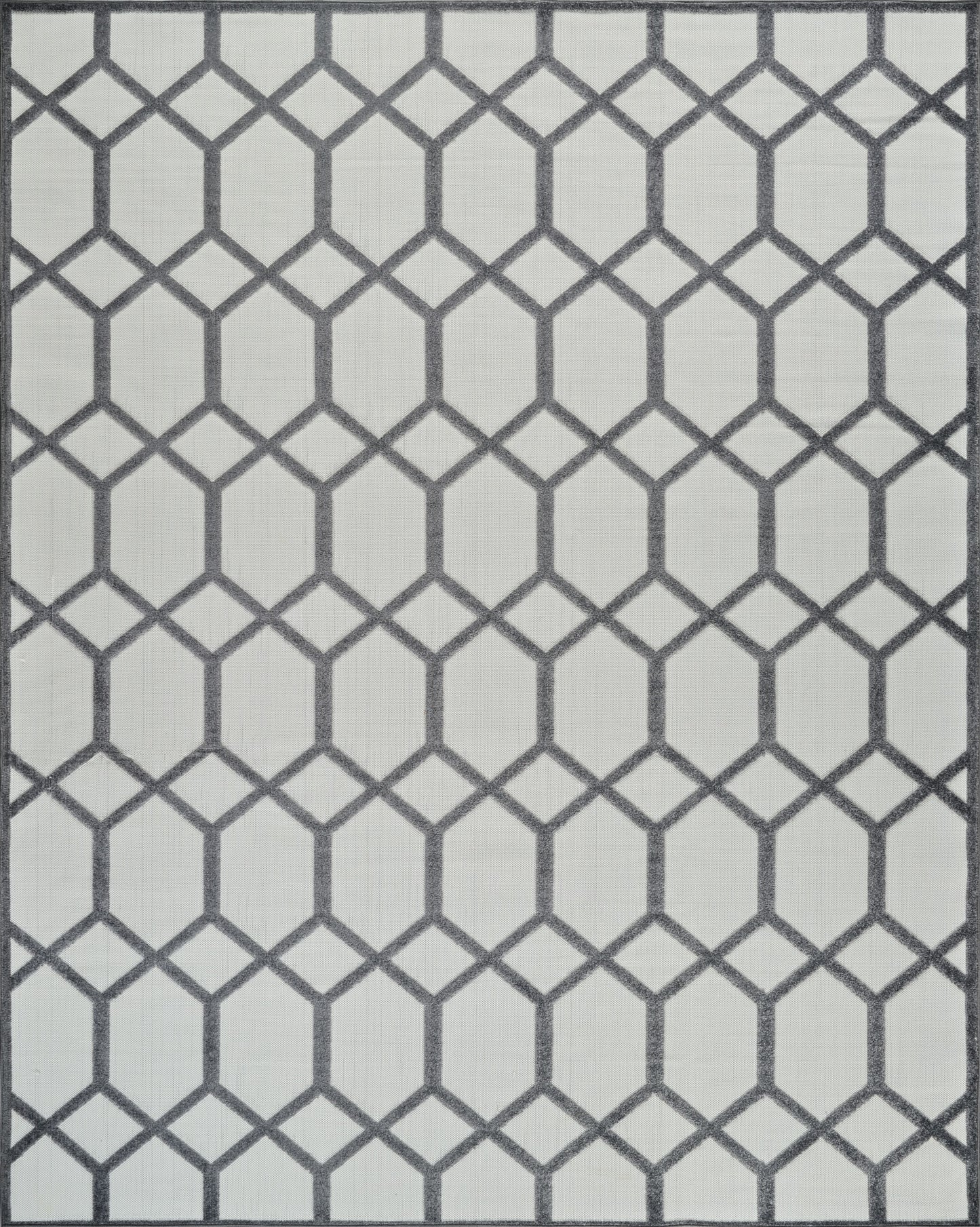 Kairo Trellis Contemporary Grey and Beige Indoor Rug-3