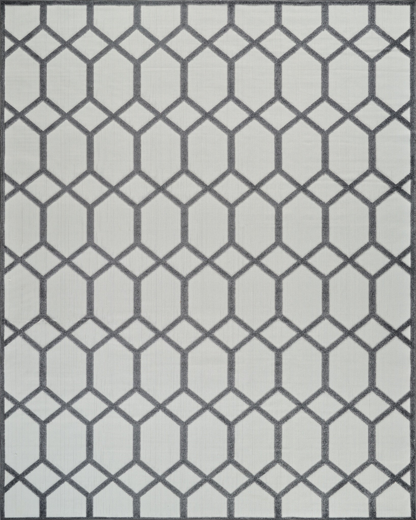 Kairo Trellis Contemporary Grey and Beige Indoor Rug-3