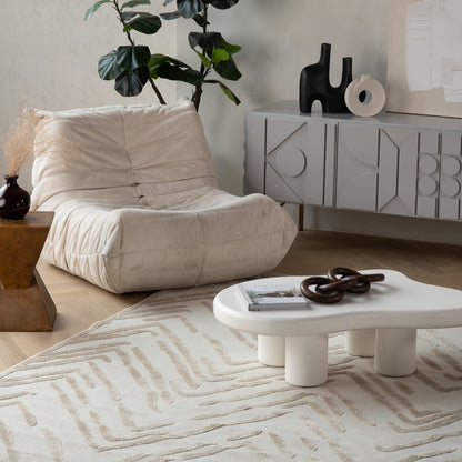 Seren Chevron Contemporary Grey and Beige Indoor Rug-5