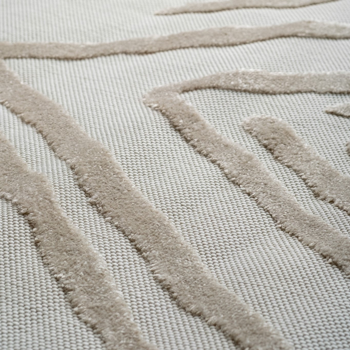Seren Chevron Contemporary Grey and Beige Indoor Rug-6