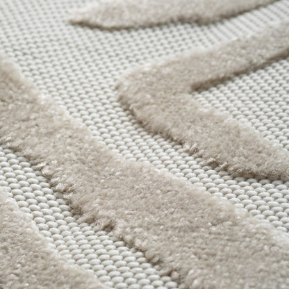 Seren Chevron Contemporary Grey and Beige Indoor Rug-7