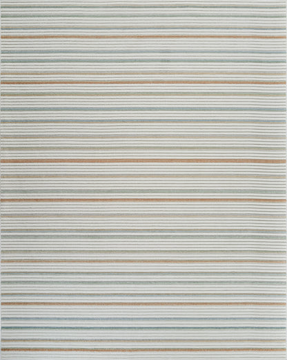 Solena Striped Contemporary Cream and Beige Indoor Rug