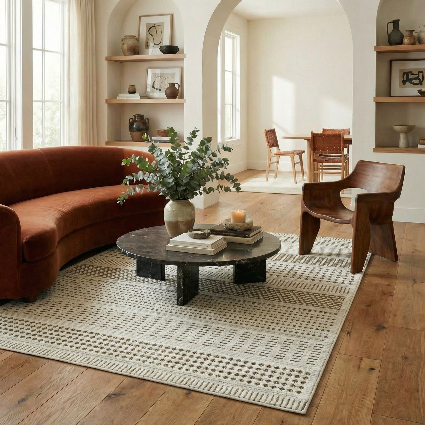 Alfombra beige moderna abstracta Maise