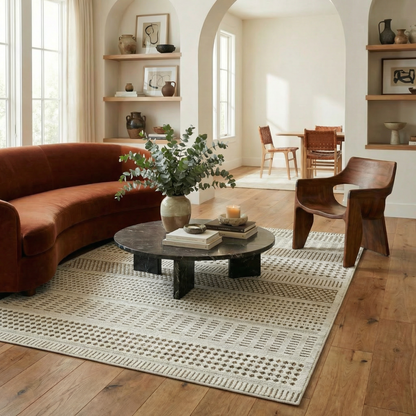 Alfombra beige moderna abstracta Maise