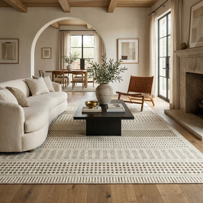 Alfombra beige moderna abstracta Maise