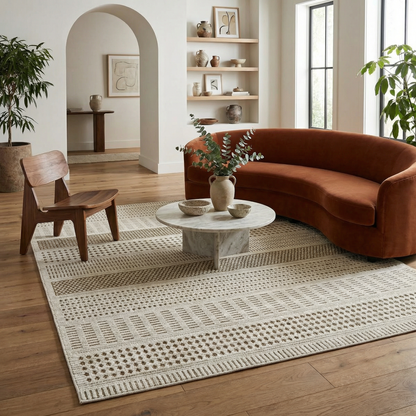 Alfombra beige moderna abstracta Maise