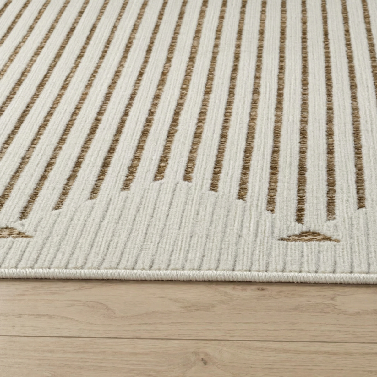 Zuri Striped Contemporary Beige and Brown Indoor Rug