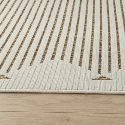 Alfombra moderna beige a rayas Maise