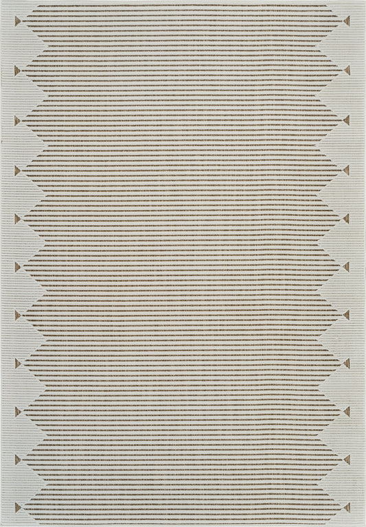 Zuri Striped Contemporary Beige and Brown Indoor Rug