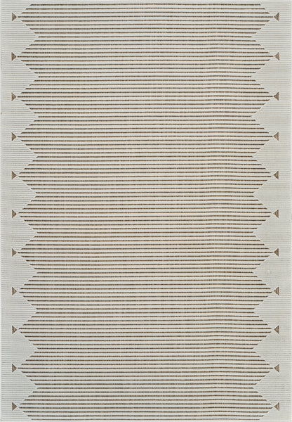 Alfombra moderna beige a rayas Maise