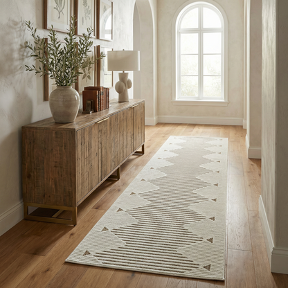 Alfombra moderna beige a rayas Maise