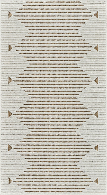 Alfombra moderna beige a rayas Maise