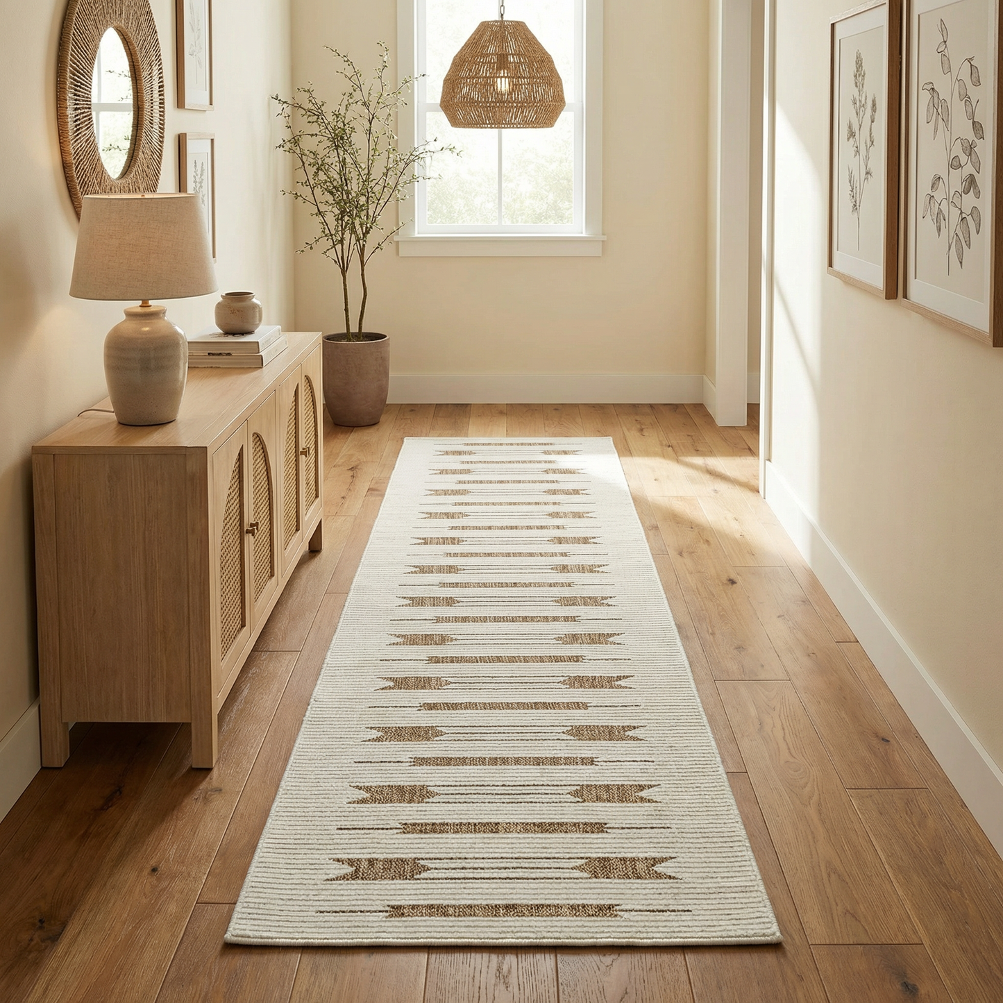 Alfombra beige moderna abstracta Maise