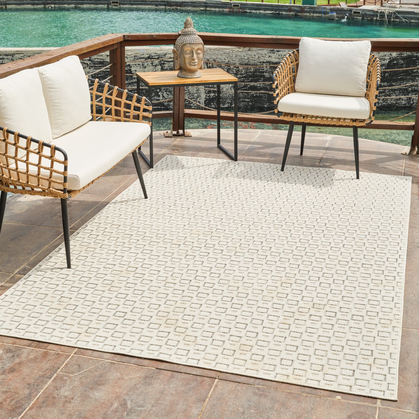 Maise Abstract Modern Cream Rug