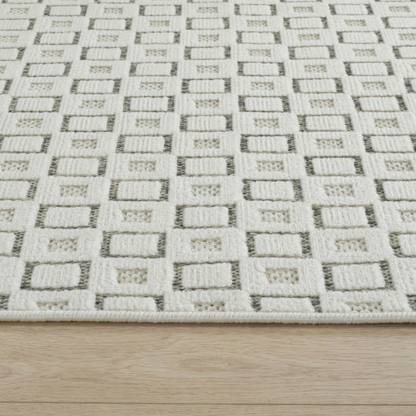 Alfombra abstracta moderna color crema Maise
