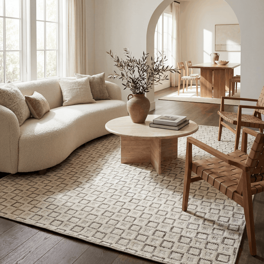 Tapis crème moderne abstrait Maise