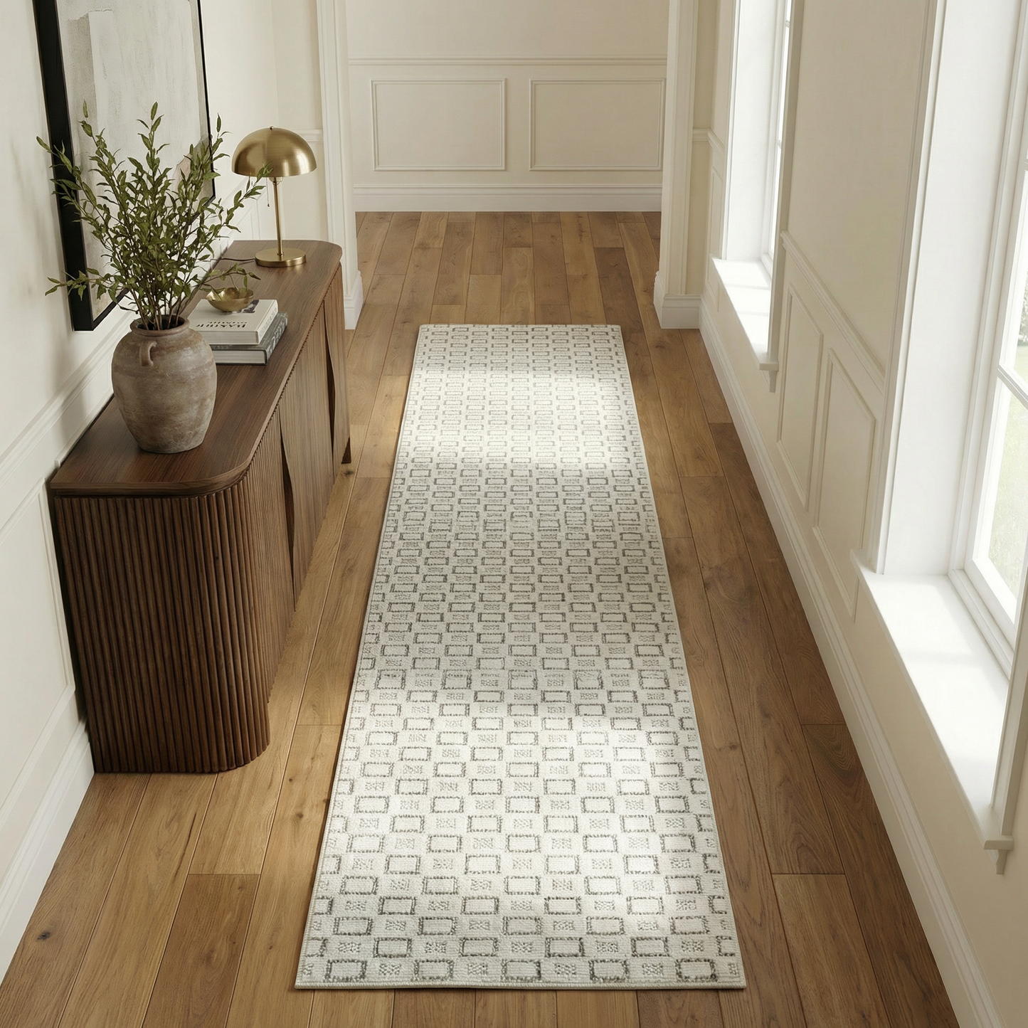 Alfombra abstracta moderna color crema Maise