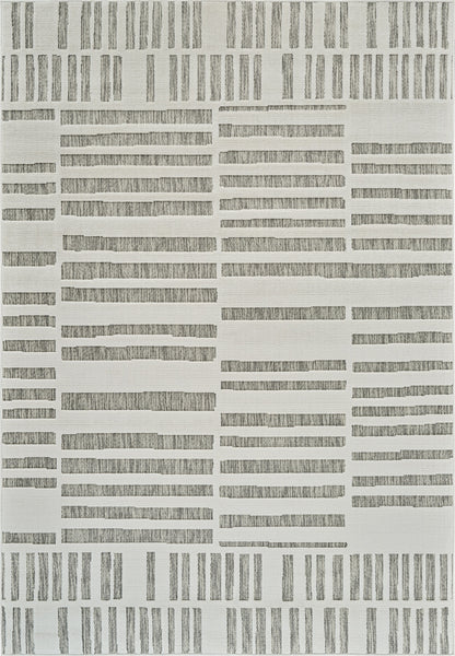 Linea Striped Contemporary Cream and Beige Indoor Rug