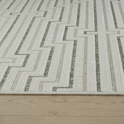 Alfombra abstracta moderna color crema Maise