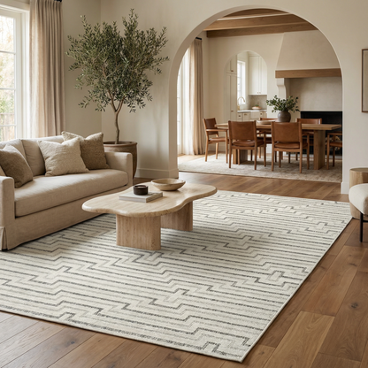 Alfombra abstracta moderna color crema Maise